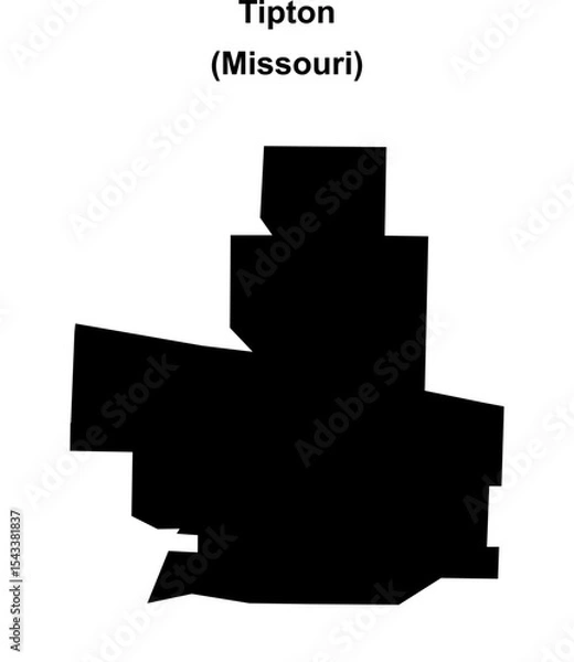 Fototapeta Tipton (Missouri) blank outline map
