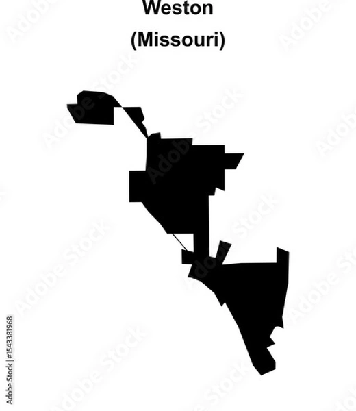 Fototapeta Weston (Missouri) blank outline map