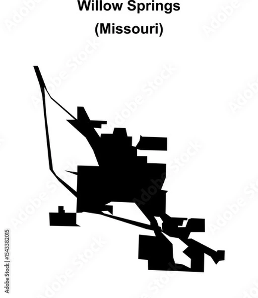 Fototapeta Willow Springs (Missouri) blank outline map