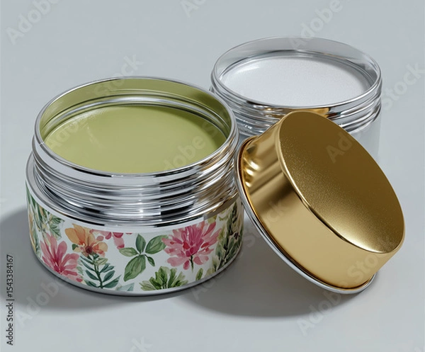 Fototapeta tin can with red caviar