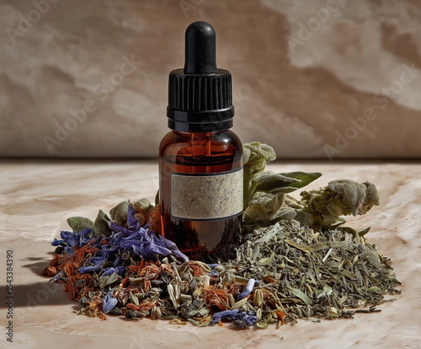 Fototapeta herbal tea with herbs