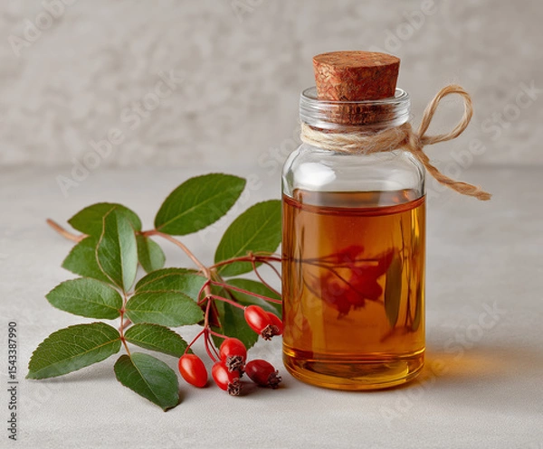 Fototapeta olive oil in a glass jar