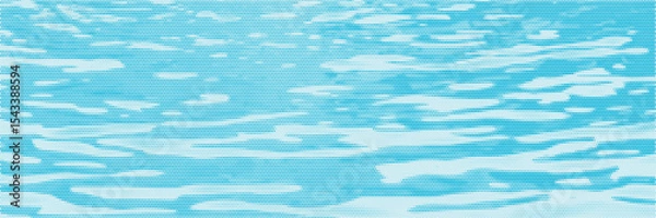 Obraz Color halftone texture of blue sea or ocean waves, fading dot effect. Vector halftone dots background. 