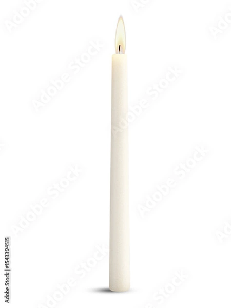 Fototapeta candle with fire isolated on white background