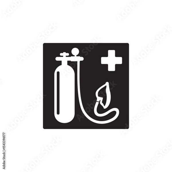 Fototapeta oxygen resuscitator icon symbol sign vector