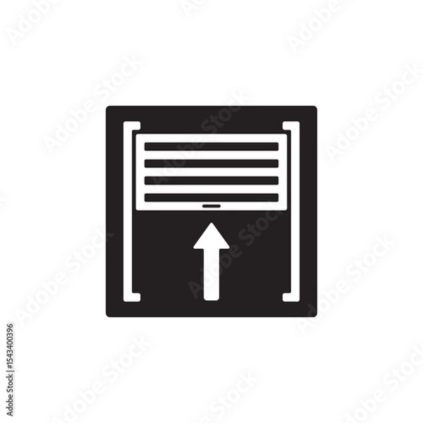 Fototapeta pull door up to open icon symbol sign vector