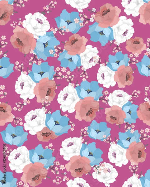 Fototapeta Seamless Flower Pattern - Vector