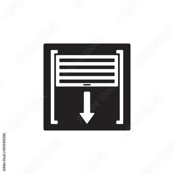Fototapeta pull down door to close icon symbol sign vector