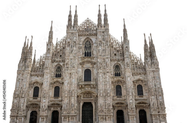 Obraz The facade of Duomo di Milano isolated