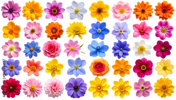 Obraz  Spring Bloom  Vibrant Seasonal Flower Isolated on Transparent Background PNG