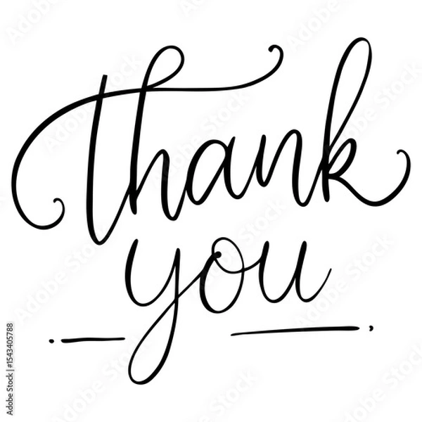 Obraz Thank you hand writen calligraphy.Thanks card. Vector illustration eps 10