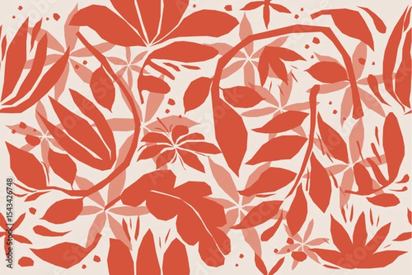 Fototapeta Organic abstract flowers shapes. floral pattern. seamless pattern. floral print. botanical background. Minimalist boho style