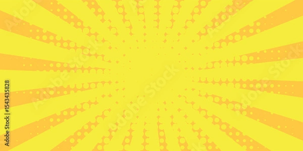 Obraz Orange Sunburst Pattern with yellow Background. Rays. Radial. Summer Banner. Exploding star burst texture japanese radius cartoon pattern abstract eps editable vector