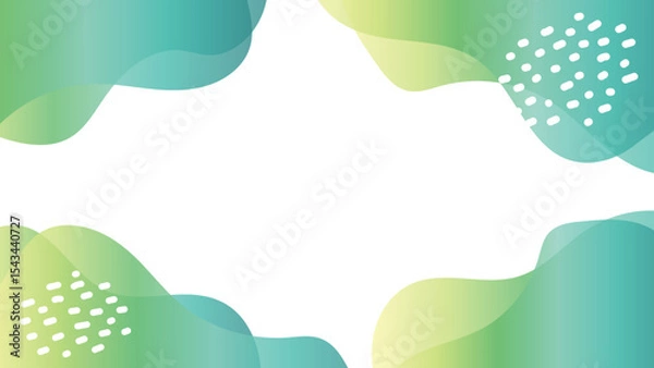 Obraz 流体シェイプフレーム背景　緑色のグラデーション
Fluid shape frame background green gradient