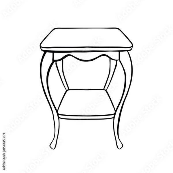 Fototapeta Coffee table line outline symbols vector