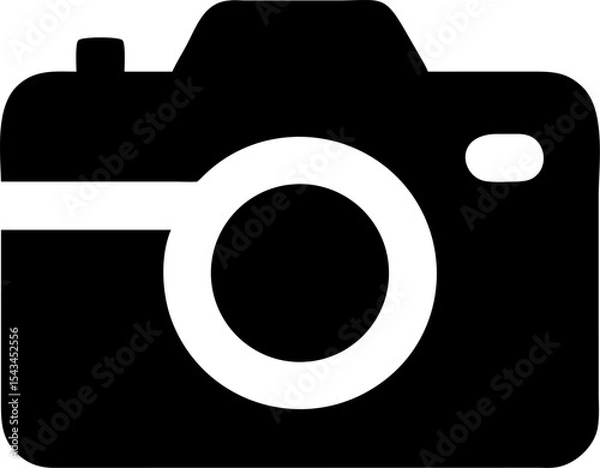 Fototapeta photo camera vector silhouette icon on white or transparent background