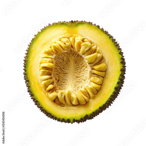 Fototapeta Half jackfruit cross section isolated on transparent background