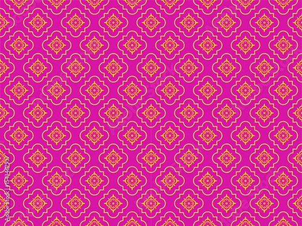 Obraz This pattern is arranged using curves, using a pink background and orange stripes. It is used in textiles, wallpaper, curtains, bed sheets, pillow cases, book covers, digital media and graphics.