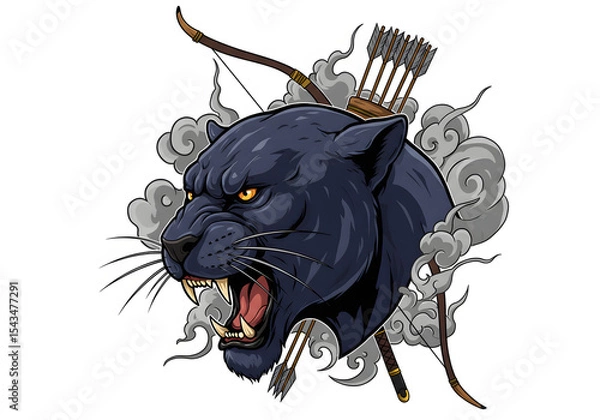 Obraz tiger in a black background