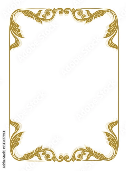 Fototapeta Gold borders text frames, Vintage Ornate Frame for invitations and greeting cards, Elegant vector.