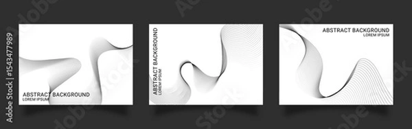 Fototapeta Vector background set of abstract wavy lines