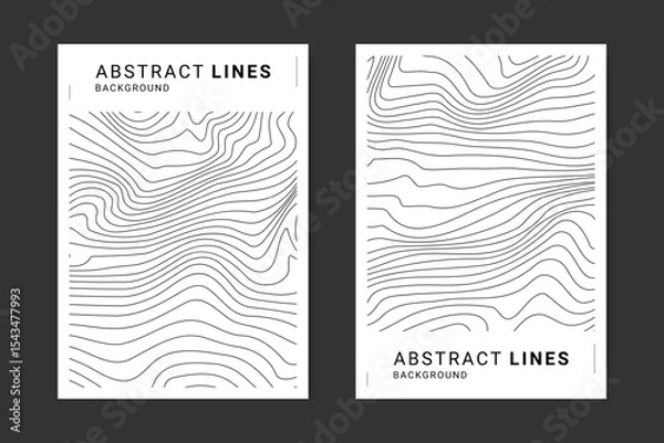 Fototapeta Vector background set of abstract wavy lines