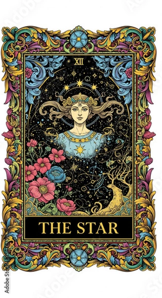 Fototapeta Star Tarot Card Art