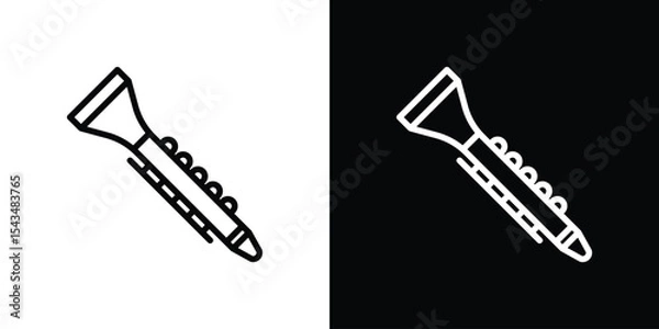 Fototapeta Clarinet icon filled flat sign concept for web design.