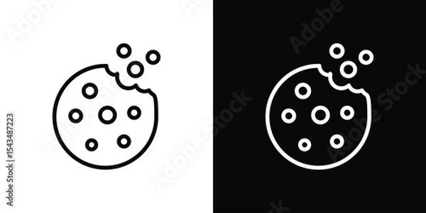 Fototapeta Cookie icon filled flat sign concept for web design.