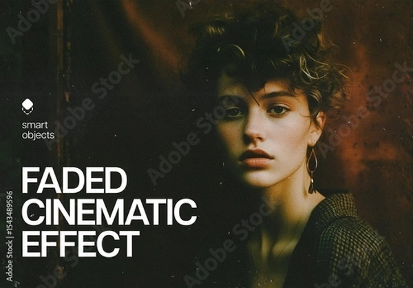 Obraz Faded Cinematic Photo Effect Mockup