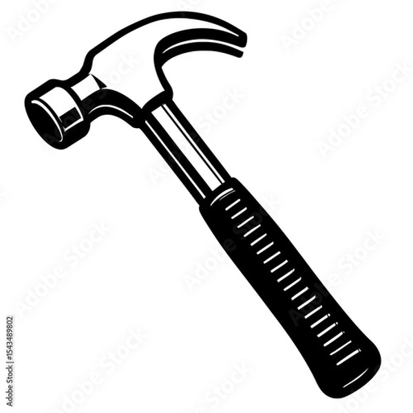 Fototapeta Classic Claw Hammer Icon - Essential Tool for Construction, Carpentry, and DIY Projects.