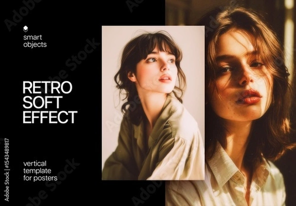 Obraz Soft Retro Poster Photo Effect Mockup