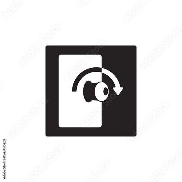Fototapeta turn clockwise to open icon symbol sign vector