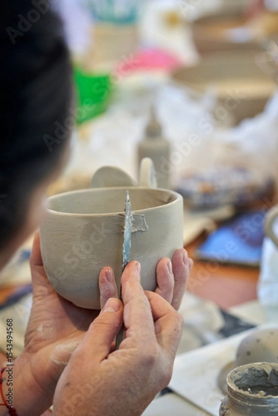 Fototapeta Shape clay with hands