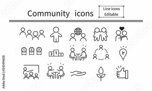 Obraz Human Community icons