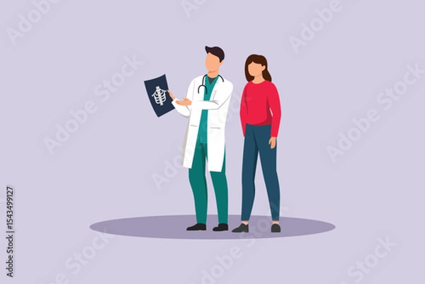Obraz Doctor and Patient Concept. Colored flat vector illustration isolated