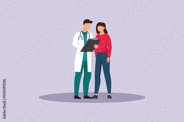Obraz Doctor and Patient Concept. Colored flat vector illustration isolated