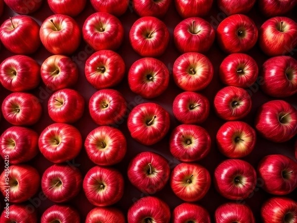Obraz A grid of vibrant red apples, a visual feast