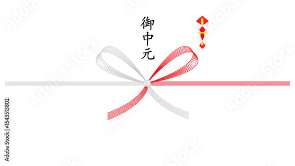 Fototapeta 御中元のし　蝶花形　イラスト　アイコン