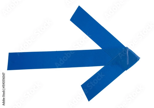 Obraz PNG Blue arrow shape sticky tape cut out design element