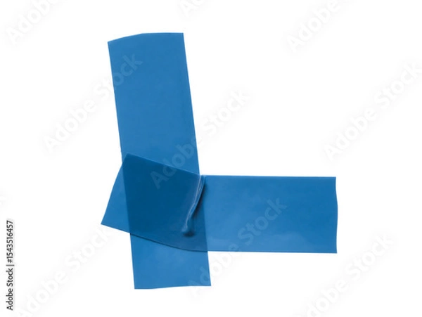 Fototapeta Realistic rubber blue tapes. Alpha channel. Can be used as overlay elements for design projects. 