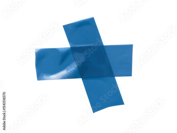 Fototapeta Realistic rubber blue tapes. Alpha channel. Can be used as overlay elements for design projects. 