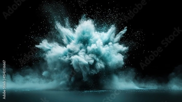 Fototapeta A stunning visual of a colorful explosion of smoke against a dark background, illustrating an artistic take on chaos, energy, and vibrant expressions of creativity.