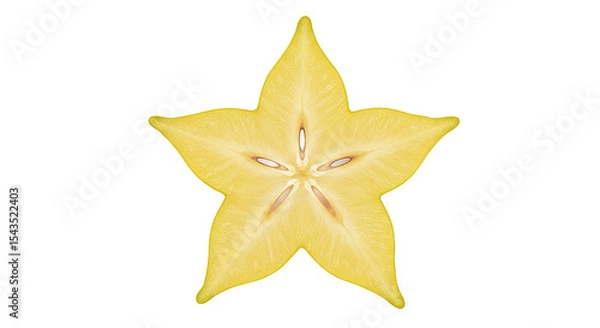 Obraz A cross section of a fresh and ripe star fruit on a solid black background