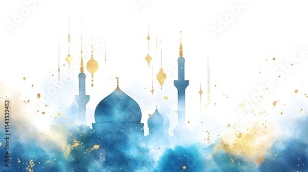 Obraz Islamic Mosque Artistic Illustration.