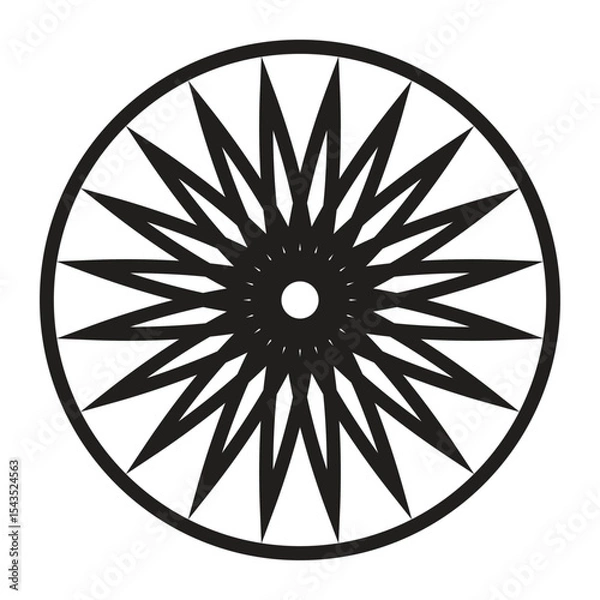 Obraz Star icon black mandala vector design.