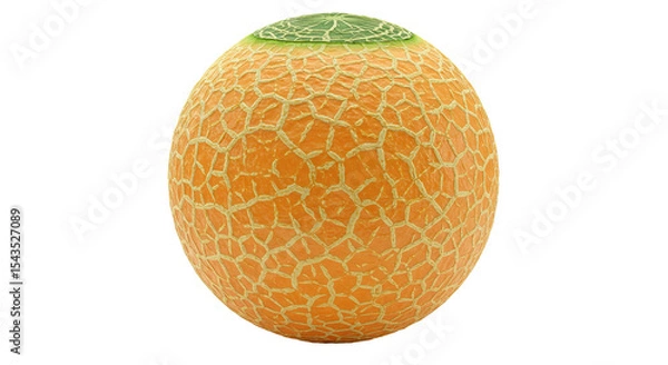 Obraz A close-up studio shot of a ripe cantaloupe melon against a black background
