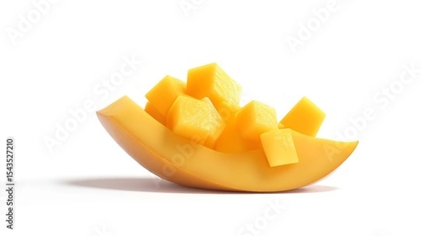 Obraz Mango Cubes in Half Slice.