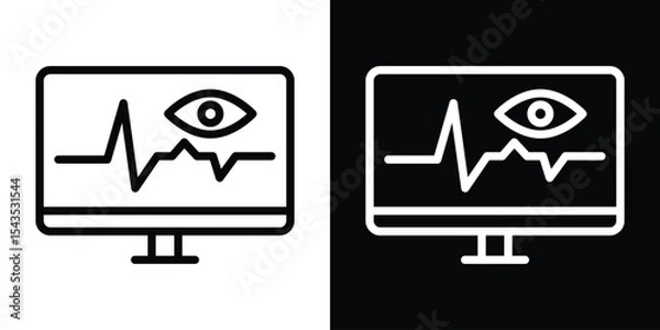 Fototapeta Monitoring icon filled flat sign concept for web design.