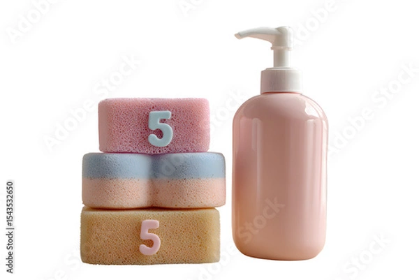 Fototapeta Set of cosmetic products on transparent background
